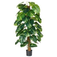 planta artificial en maceta de material sintetico verde y negro 152 cm accesorio decorativo para interiores dieffenbachia