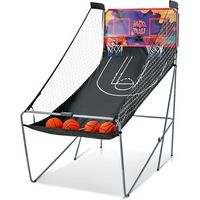 juego de canastas plegable maquina de baloncesto juguete contador y costway 202 x 107 x 205 cm negro