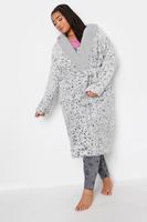 yours bata gris estampado animal con capucha