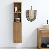columna de bano suspendida de teca maciza