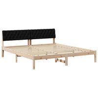 estructura de cama con cabecera marron y negro 180 x 200 cm vidaxl