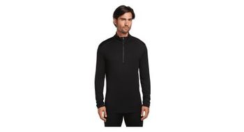 Capa base icebreaker merino 260 tech 1 2 cremallera negro  hombre