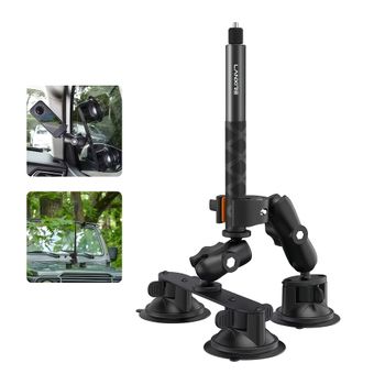 Lanxire Soporte Ventosa Coche Cámara Insta360, Base Ventosas con Palo Selfie Invisible 46.4