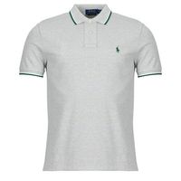polo ralph lauren polo polo de corte recto en algodon basic mesh con cuello de rayas para hombre