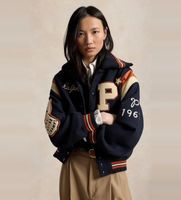 polo ralph lauren para mujer 211b16685001 chaqueta universitaria de mezcla de lana marino m casual