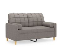 vidaxl sofa de 2 plazas con cojines tela gris taupe 120 cm