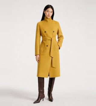 Marella para mujer. 2623016071200 Abrigo Mlllaghi mostaza (42), Casual, Amarillo, Lana