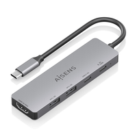 aisens usb c dock 5 en 1 usb c a 1xhdmi 2xusb a 1xusb c 1xusb c pd gris 15cm
