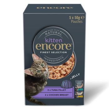 Encore Kitten Jelly Pouch 20 x 50 g - Pack Ahorro - Selección deliciosa (2 variedades)