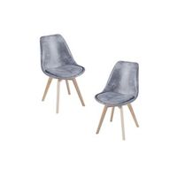 pack 2 sillas synk vintage de polipiel 834940 cm - gris claro