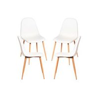 pack 4 sillas teok polipiel de polipiel 843942 cm - blanco