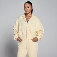 sudadera con capucha ligera de felpa francesa con cremallera para mujer de mp - butter - xxl