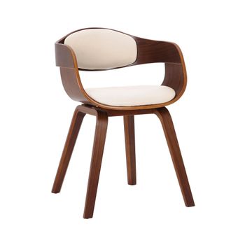 Silla de madera con asiento en Simil cuero Nogal/crema