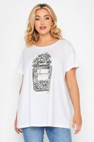 yours camiseta blanca perfume amour mujer curvy y tallas grandes yours