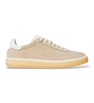 Twinset para mujer. 252TCP026 Zapatillas de piel de ante beige (36), Plano, Cordones, Casual