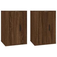 muebles para tv de pared 2 uds roble marron 40x345x60 cm vidaxl