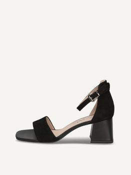 CAPRICE Heeled sandal, black, made of Leather with Block heel, Size 36
