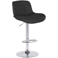 taburete de bar cromado solon tela negro 50x50x85 cm clp