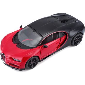 Bugatti Chiron Sport Negro Y Rojo Modelo A Escala 1:24 Maisto 31524