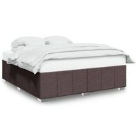 cama sin colchon tela marron oscuro 200x200 cm vidaxl