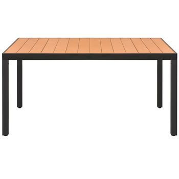 Mesa De Jardín | Mesa De Exterior De Aluminio Y Wpc Marrón 150x90x74 Cm