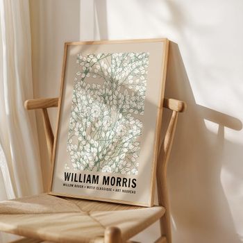 Cuadro willow pattern iii, marco premium chapado en roble, 50x70 cm
