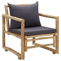 pack 2 uds sillas de jardin  silla de exterior  sillon con cojines bambu