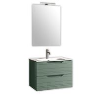 mueble de bano con espejo de 4 piezas en mdf verde salvia