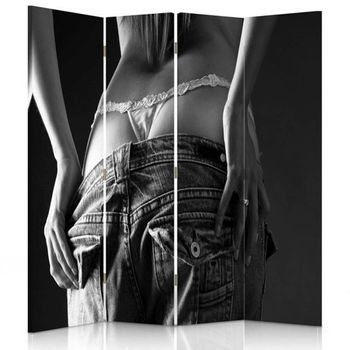 Biombo Black And White Model - Separador De Ambientes Cm. 145x180 (4 Paneles)
