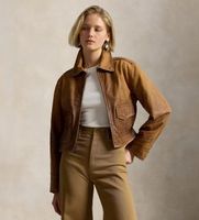 polo ralph lauren para mujer 211a93145001 chaqueta recortada de piel marron s casual