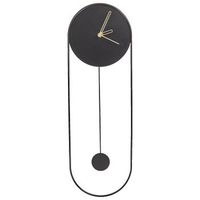 reloj de pared decoracion colgante 20 x 62 cm diseno moderno minimalista con pendulo decorativo sin numeros acero negro salvan