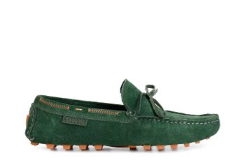 mocasines en piel de ante con lazo green grass 42