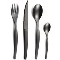 set de cubiertos de 16 piezas jet stonewash negro lou laguiole