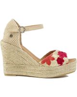 de la valeta sandalias la valeta camelia peep toe beige