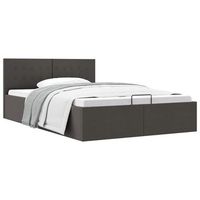 cama canape hidraulica de almacenaje sin colchon gris 140x200cm vidaxl