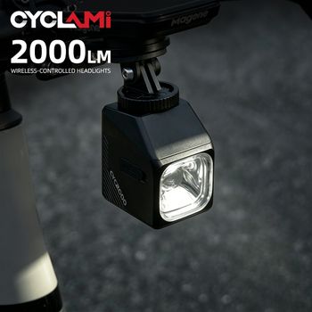 Luz Delantera Inteligente para Bicicleta CYCLAMI CYC2000 con Control Remoto Inalámbrico, Luz Súper Brillante para Bicicleta, Debajo del Manillar, para Ciclismo Nocturno en Carretera y MTB