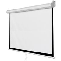 pantalla para proyector electrica 150 luxscreen area visible blanca 300 x 220 cm requiere un espacio de instalacion de 330 cm instalacion a pared o techo incluye mando a distancia
