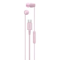 auriculares sony ier-ex15c con cable usb-c para llamadas y musica con microfono rosa