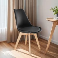 4 sillas de comedor asiento acolchado ergonomicas y estables negro