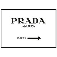 panorama cuadro de aluminio cartel prada marfa blanco 100x70 cm