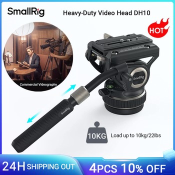 SmallRig-trípode DH10 resistente, cabezal de vídeo fluido con Base plana, mango ajustable para Manfrotto, placa de liberación rápida para DSLR
