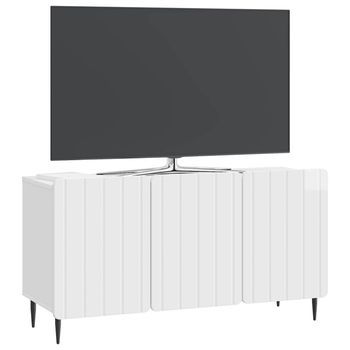 Mueble De Tv | Mueble De Salón | Gabinete De Tv Brillante 99 X 34,5 X 52 Cm Madera De Ingeniería