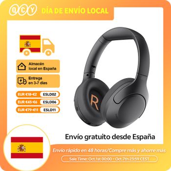 QCY-auriculares inalámbricos H3 Lite ANC, cascos por encima de la oreja con Bluetooth 5,3, cancelación activa de ruido, controlador de 40mm, sonido HiFi