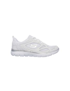 Zapatillas Skechers Summits-Suited Mujer White / Mesh/ Silver Trim