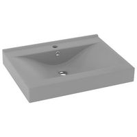 lavabo de bano moderno  lavabo de lujo con grifo ceramica 60x46 cm gris claro