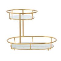 vaciabolsillos de metal dorado con 2 estantes 36x225x27 cm