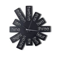 reloj de pared de metal negro o50 cm