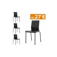 conjunto 4 sillas de comedor paris  color negro