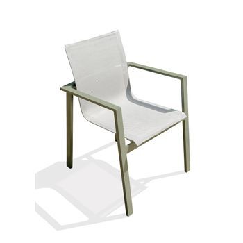 Sillón De Jardín Apilable De Aluminio  Y Lona Plastificada