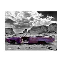 papel pintado 3d - coche en estilo retro en el desierto colorado 400x309 cm